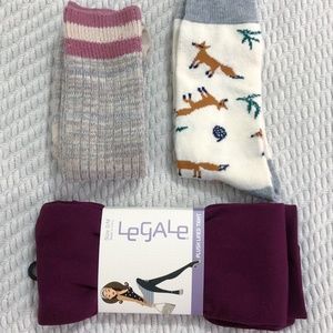 Warm Leg/Footwear! Tights, Fox & Knee Socks Bundle